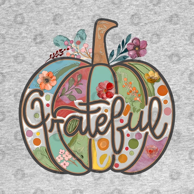 Grateful Pumpkin Fall Flower Country Hippie Art by TeeCreations